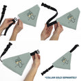 Load image into Gallery viewer, Pet Bandana - SQUIDWARD Frowning Face Close-Up and Text Blues
