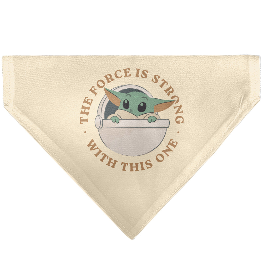 Pet Bandana - Star Wars The Mandalorian THE FORCE IS STRONG Grogu Pod Pose Beige/Tans