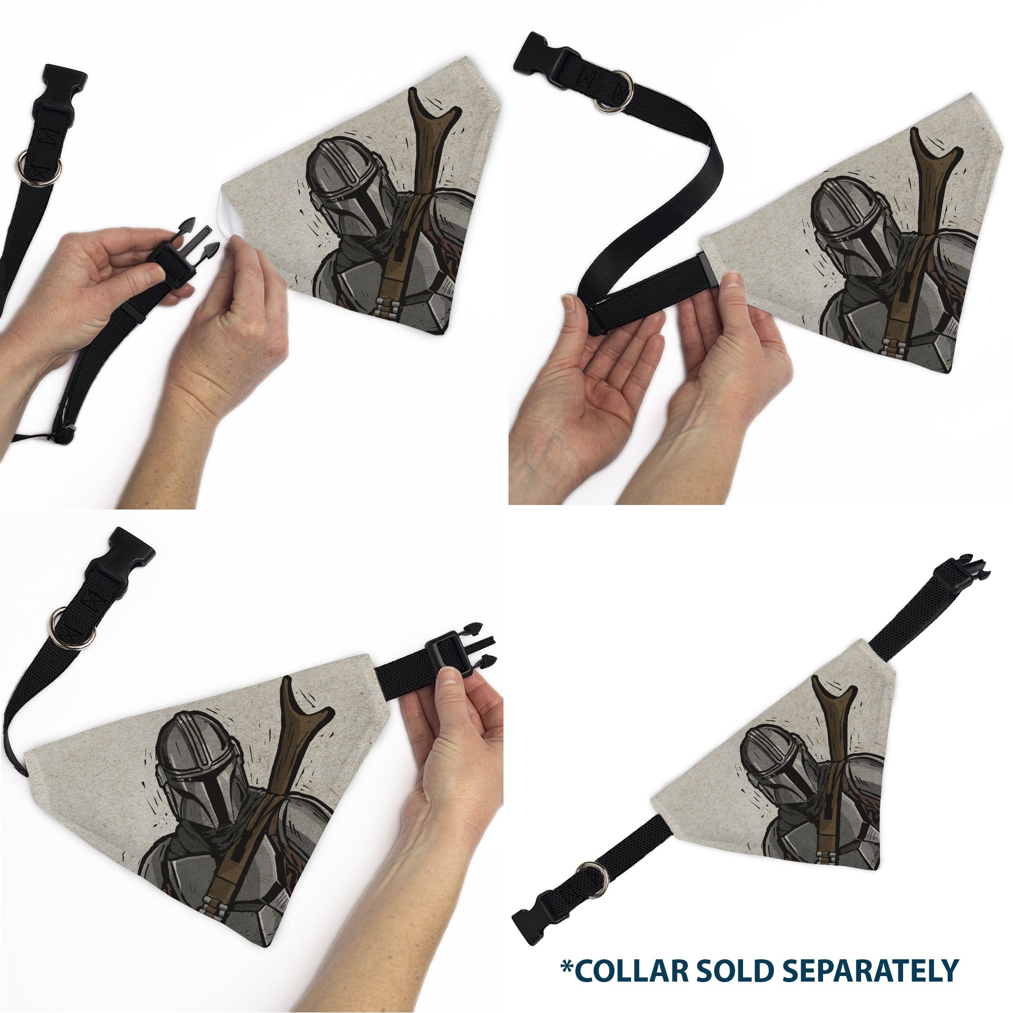 Pet Bandana - Star Wars The Madalorian Impression Painting Beige
