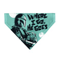 Load image into Gallery viewer, Pet Bandana - Star Wars The Madalorian and Grogu WHERE HE GOES I GO Pose Blue/Black
