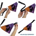 Load image into Gallery viewer, Pet Bandana - Star Wars EWOK Text and Wicket Pop Art Pose Orange/Purples/Black
