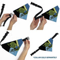 Load image into Gallery viewer, Pet Bandana - Star Wars JEDI Text and Yoda Lightsaber Pop Art Pose Black/Blues
