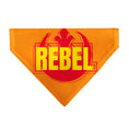 Load image into Gallery viewer, Pet Bandana - Star Wars REBEL Text and Rebel Alliance Insignia Orange/Red/Yellow
