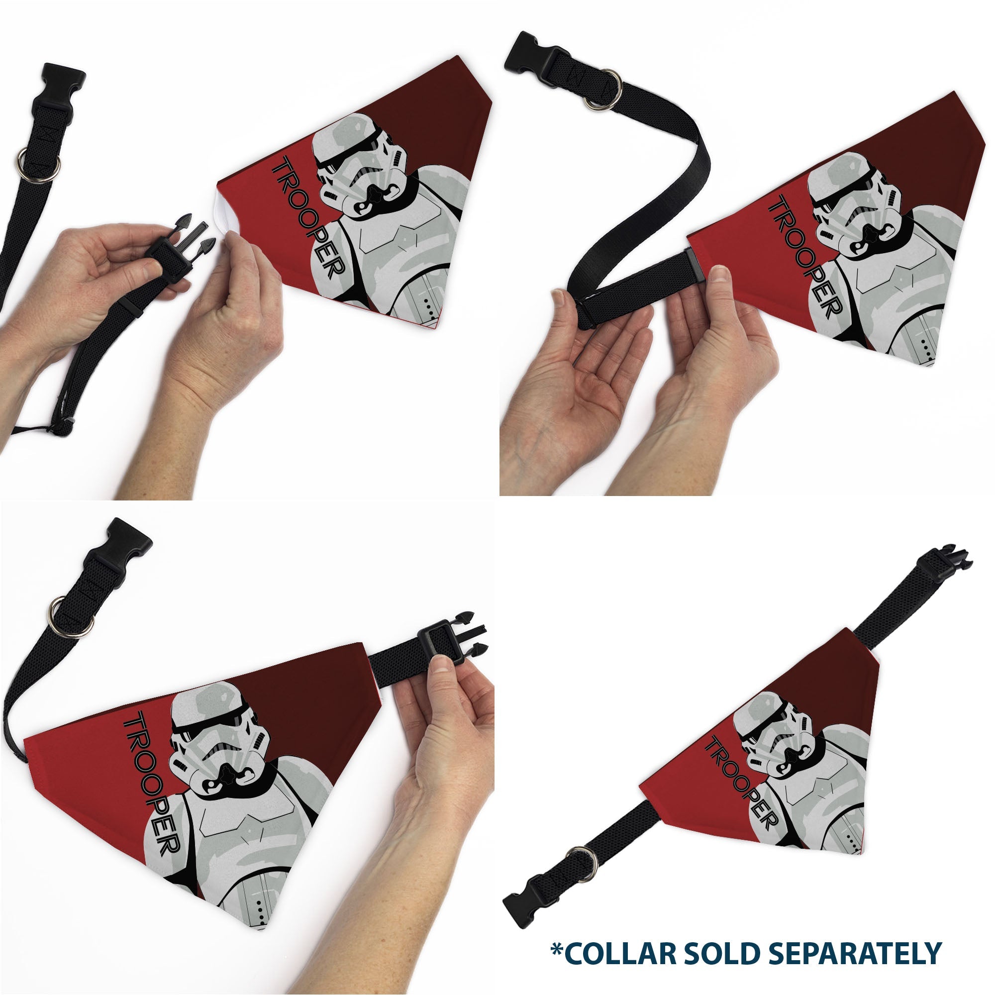 Pet Bandana - Star Wars TROOPER Text and Stormtrooper Pop Art Pose Reds/Black
