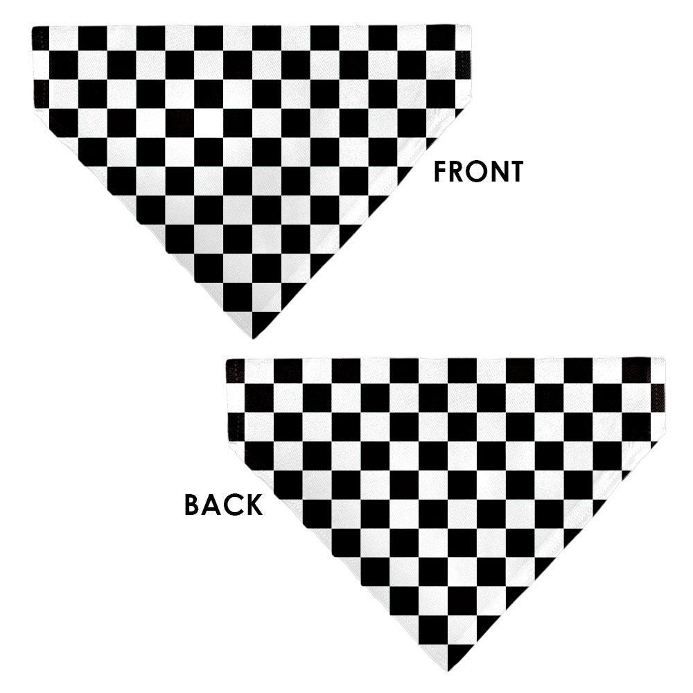Pet Bandana - Checker Black/White