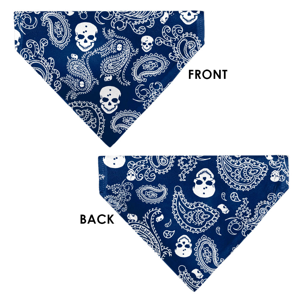 Pet Bandana - Bandana/Skulls Royal/White