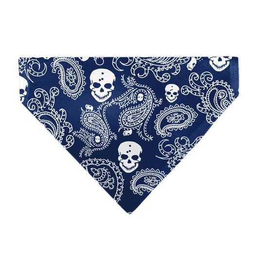 Pet Bandana - Bandana/Skulls Royal/White