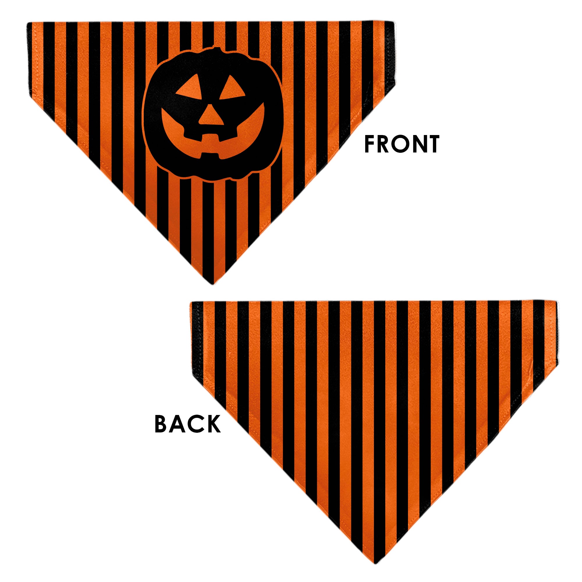 Pet Bandana - Jack-o'-Lantern Pumpkin Stripe Orange/Black