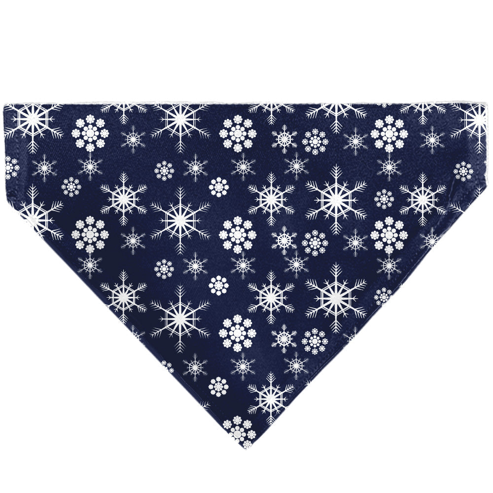 Pet Bandana - Snowflakes Blue/White