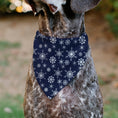 Load image into Gallery viewer, Pet Bandana - Snowflakes Blue/White
