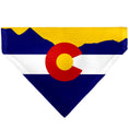 Load image into Gallery viewer, Pet Bandana - Colorado Flag/Mountain Silhouette Yellow
