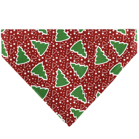 Pet Bandana - Christmas Trees/Stars Red/White/Green