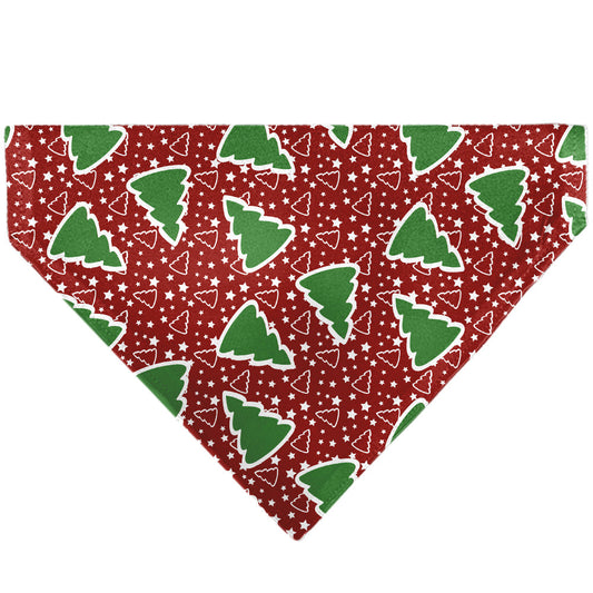 Pet Bandana - Christmas Trees/Stars Red/White/Green