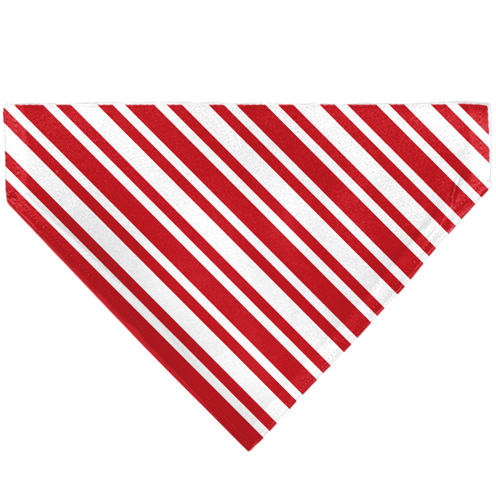 Pet Bandana - Candy Cane3 Stripe White/3-Red