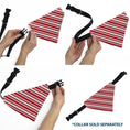 Load image into Gallery viewer, Pet Bandana - Candy Cane3 Stripe White/3-Red
