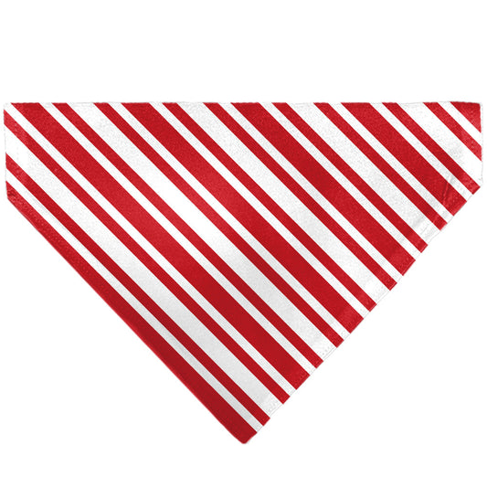 Pet Bandana - Candy Cane3 Stripe White/3-Red