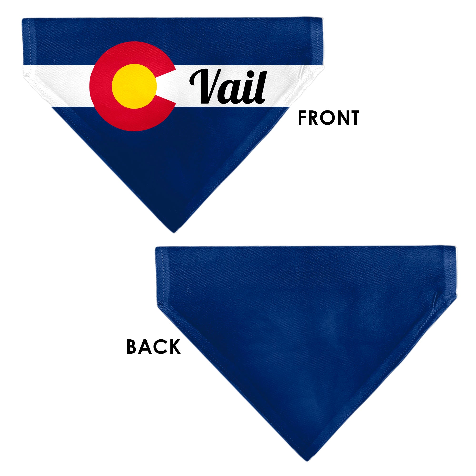 Pet Bandana - Colorado VAIL Flag Blue/White/Red/Yellow