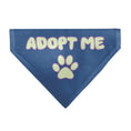 Load image into Gallery viewer, Pet Bandana - ADOPT ME Text and Paw Black/Lavender/Ivory
