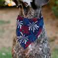 Load image into Gallery viewer, Pet Bandana - Americana Fireworks Show Blues/Red/White
