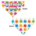 Load image into Gallery viewer, Pet Bandana - BIRTHDAY GIRL Text and Stars White/Multi Color
