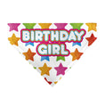 Load image into Gallery viewer, Pet Bandana - BIRTHDAY GIRL Text and Stars White/Multi Color
