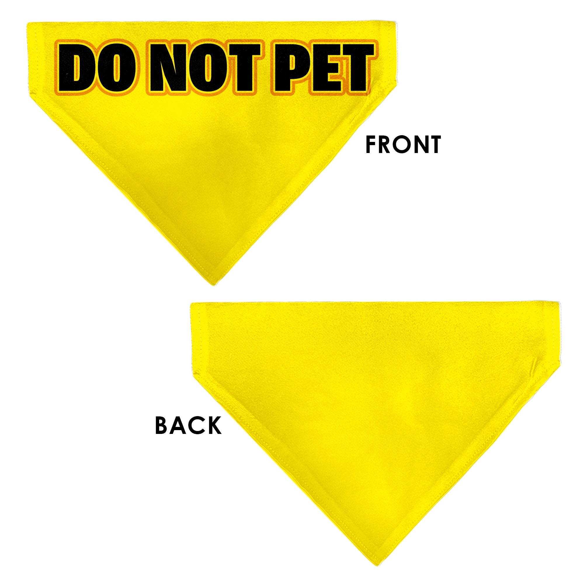 Pet Bandana - DO NOT PET Warning Yellows/Black