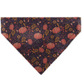 Load image into Gallery viewer, Pet Bandana - Fall Harvest Pumpkins and Flowers Collage Purples/Orange/Greens
