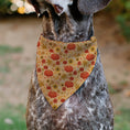 Load image into Gallery viewer, Pet Bandana - Fall Harvest Pumpkins and Flowers Collage Tan/Orange/Yellows
