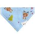 Load image into Gallery viewer, Pet Bandana - Holiday Winter Animals and Christmas Trees Collage Baby Blue
