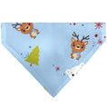 Load image into Gallery viewer, Pet Bandana - Holiday Winter Animals and Christmas Trees Collage Baby Blue
