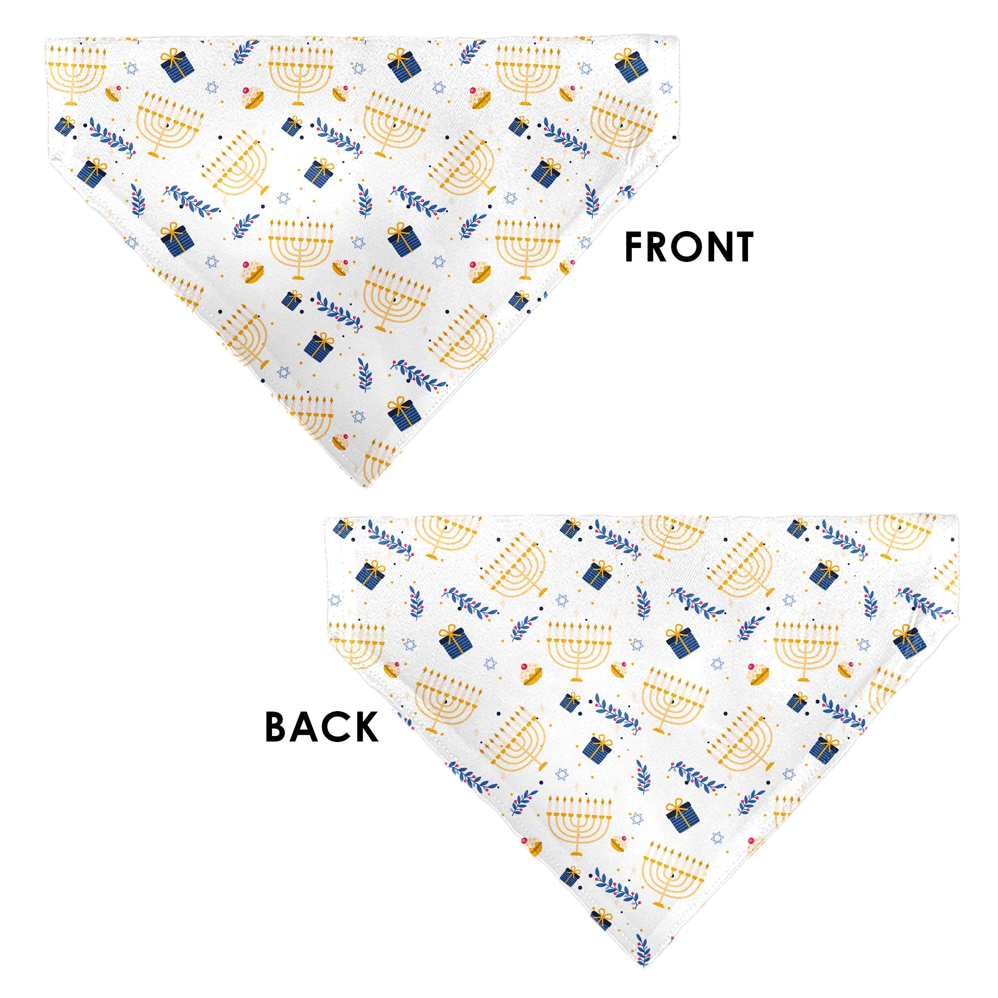 Pet Bandana - Holiday Hanukkah Menorah and Gifts Collage White