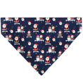 Load image into Gallery viewer, Pet Bandana - Holiday Santa and Snowman Collage Navy
