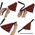 Load image into Gallery viewer, Pet Bandana - Holiday Pajama Plaid Red/Black/White
