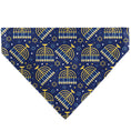 Load image into Gallery viewer, Pet Bandana - Hanukkah Holiday Menorah Blues/Yellows

