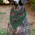 Load image into Gallery viewer, Pet Bandana - PET ME Text and Paw Olive/Pinks/Brown
