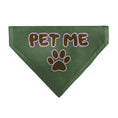 Load image into Gallery viewer, Pet Bandana - PET ME Text and Paw Olive/Pinks/Brown
