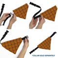 Load image into Gallery viewer, Pet Bandana - Plaid Orange/Brown
