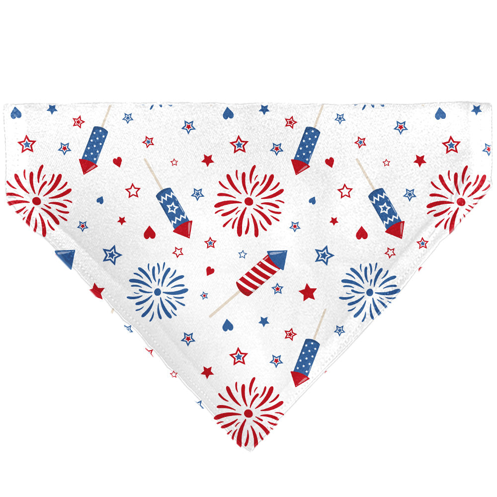 Pet Bandana - Stars and Stripes Fireworks White/Blue/Red