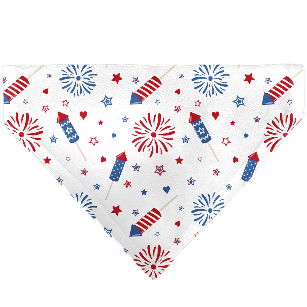 Pet Bandana - Stars and Stripes Fireworks White/Blue/Red