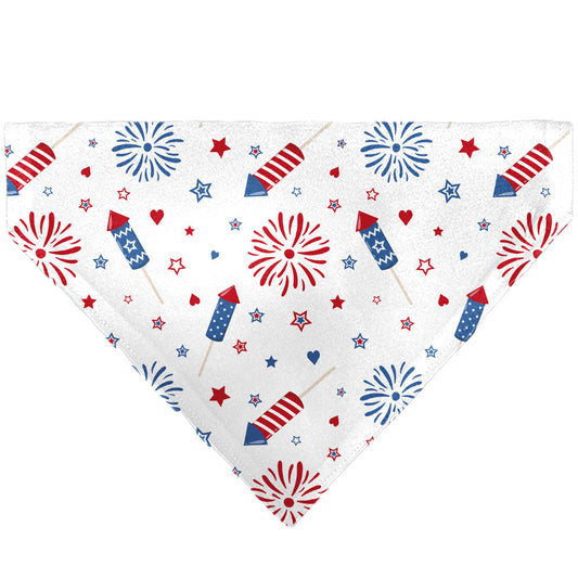 Pet Bandana - Stars and Stripes Fireworks White/Blue/Red