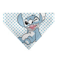 Load image into Gallery viewer, Pet Bandana - Lilo & Stitch Stitch Winking Pose and Polka Dots White/Blue
