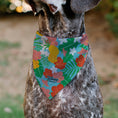 Load image into Gallery viewer, Pet Bandana - Lilo & Stitch Stitch Hang Loose Pose Floral Collage Blue
