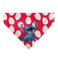 Load image into Gallery viewer, Pet Bandana - Lilo Dress Leaves & Stitch Sitting Pose Red/White
