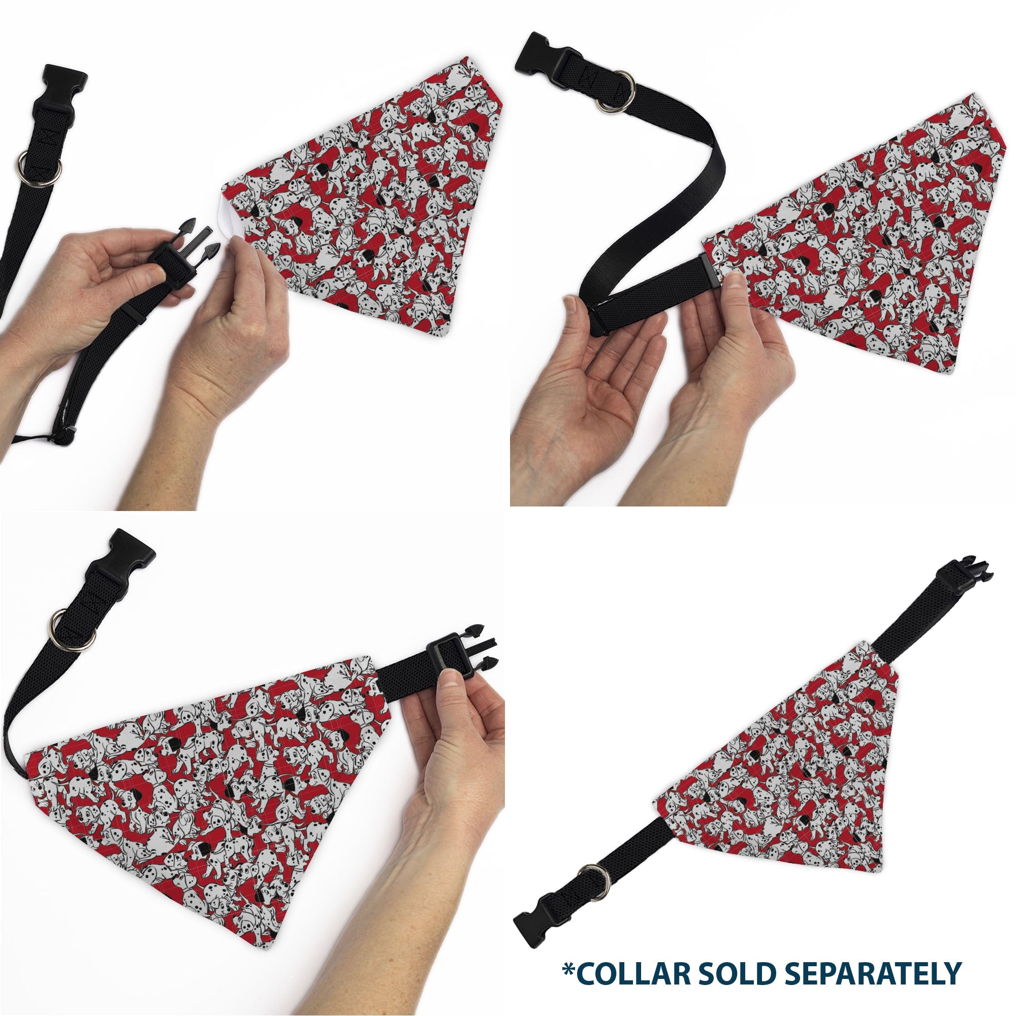 Pet Bandana - 101 Dalmatians Puppies Scattered Red