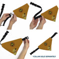 Load image into Gallery viewer, Pet Bandana - Up Dug Pose and Wilderness Explorer Badge Orange
