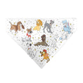 Load image into Gallery viewer, Pet Bandana - Disney Dogs 9-Dog Group Collage/Stars White/Black/Yellow
