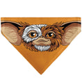 Load image into Gallery viewer, Pet Bandana - Gizmo Face and GREMLINS 1984 Varsity Text Beige/Blue/Yellow
