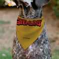 Load image into Gallery viewer, Pet Bandana - Stripe 84 Face and GREMLINS Title Logo
