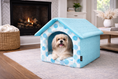 Load image into Gallery viewer, Parisian Pet 'Cotton Candy House' (M) for Dogs & Cats - Luxury, Washable, Soft Blue Pet House for Medium-Sized Pets

