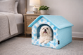 Load image into Gallery viewer, Parisian Pet 'Cotton Candy House' (M) for Dogs & Cats - Luxury, Washable, Soft Blue Pet House for Medium-Sized Pets
